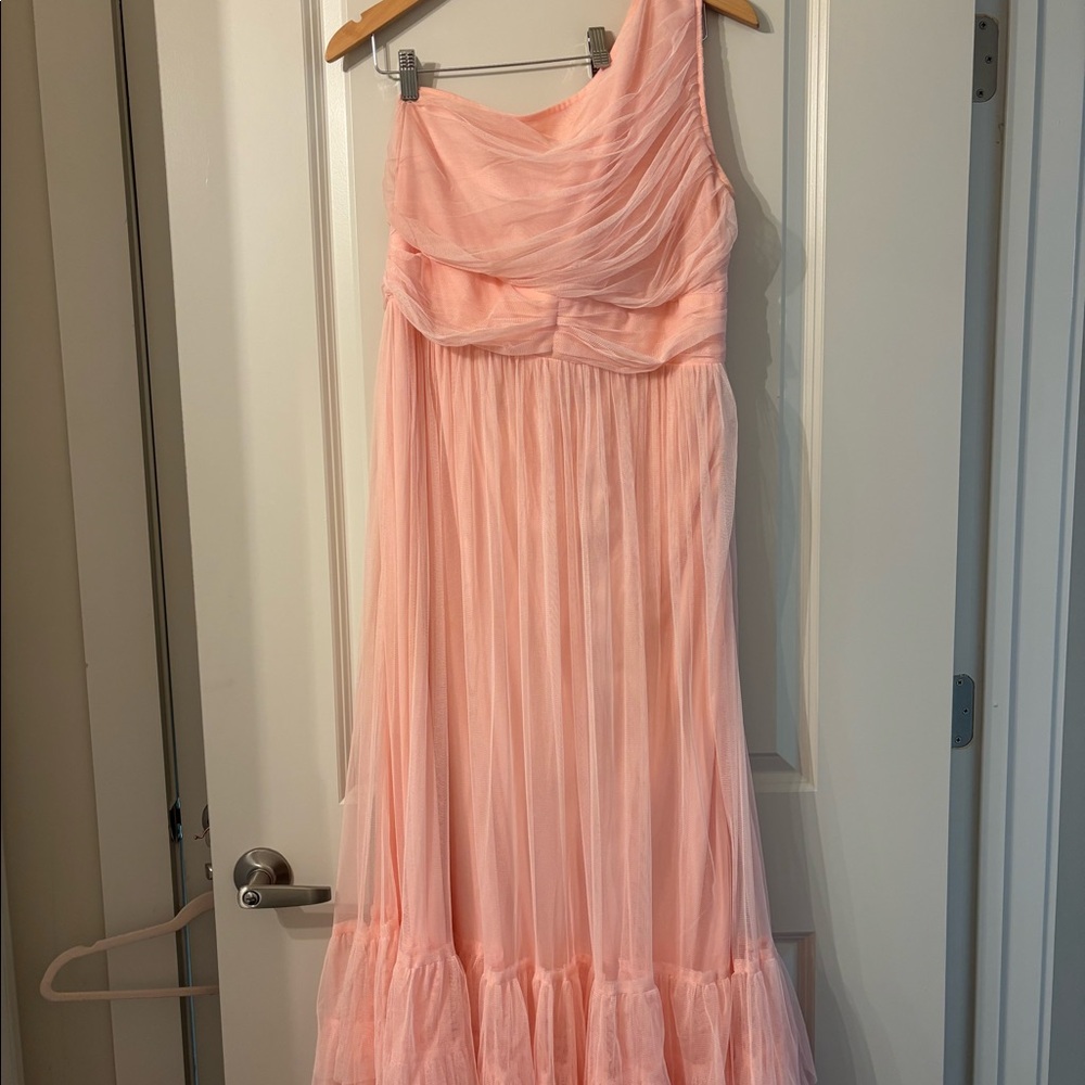ASOS pink one shoulder formal dress